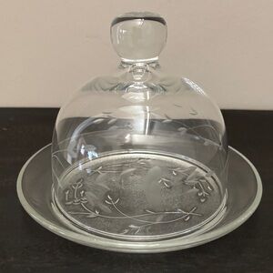 Crystal Clear Glass Dome with Plate